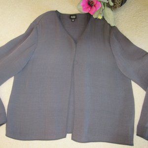 Gorgeous EILEEN FISHER Open Front Jacket for Layering in Rich Medium Gray / Grey